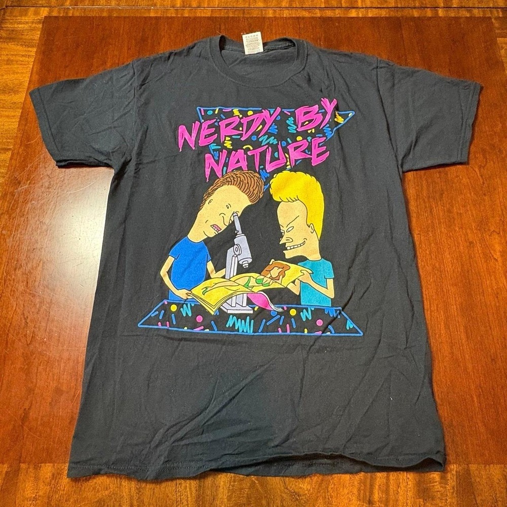 Beavis and Butt-Head "Nerdy By Nature" Graphic Tee Medium